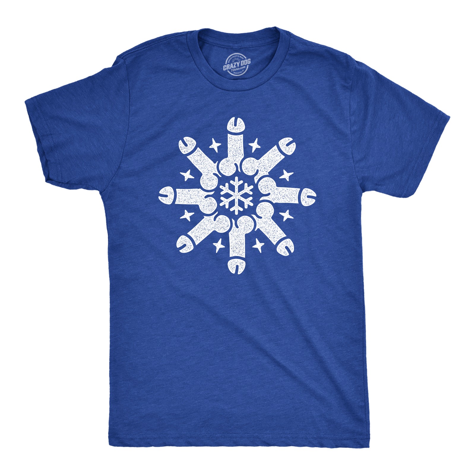 Mens Snowflake Dicks T Shirt Funny Adult Winter Penis Joke Tee for Guys