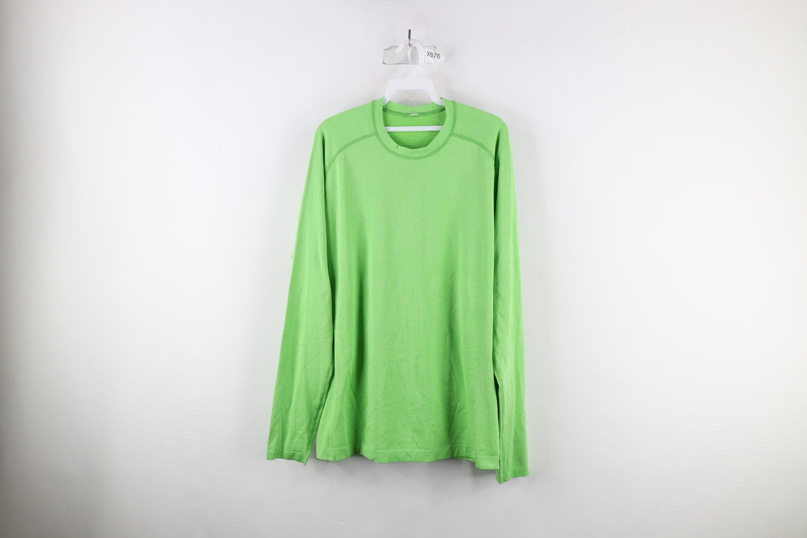 Lululemon Mens L Running Jogging Gym Metal Vent Tech Long Sleeve T-Shirt Green