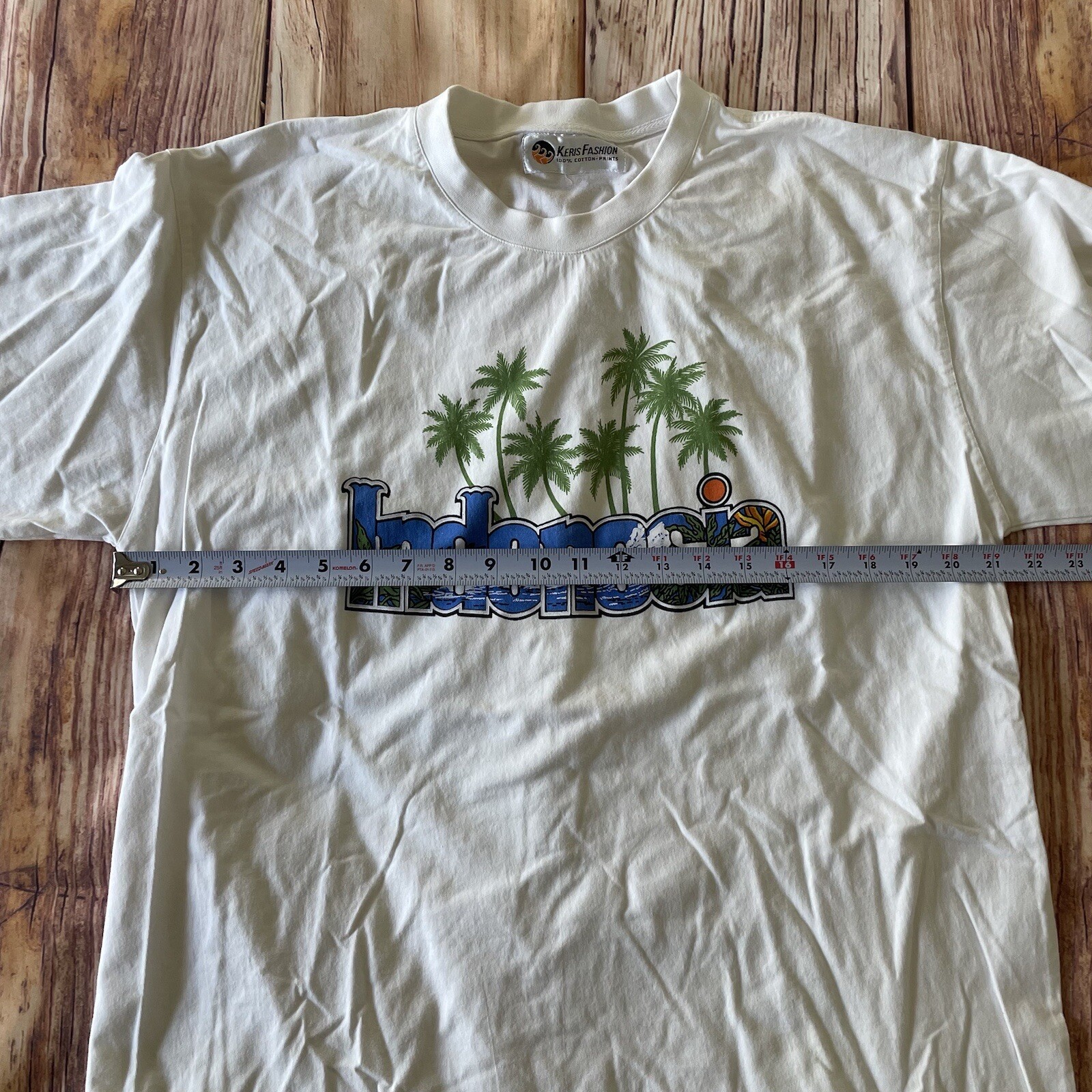 VTG 90s Tshirt Mens Large Indonesia Graphic Tee White Y2K Grunge Retro gallery