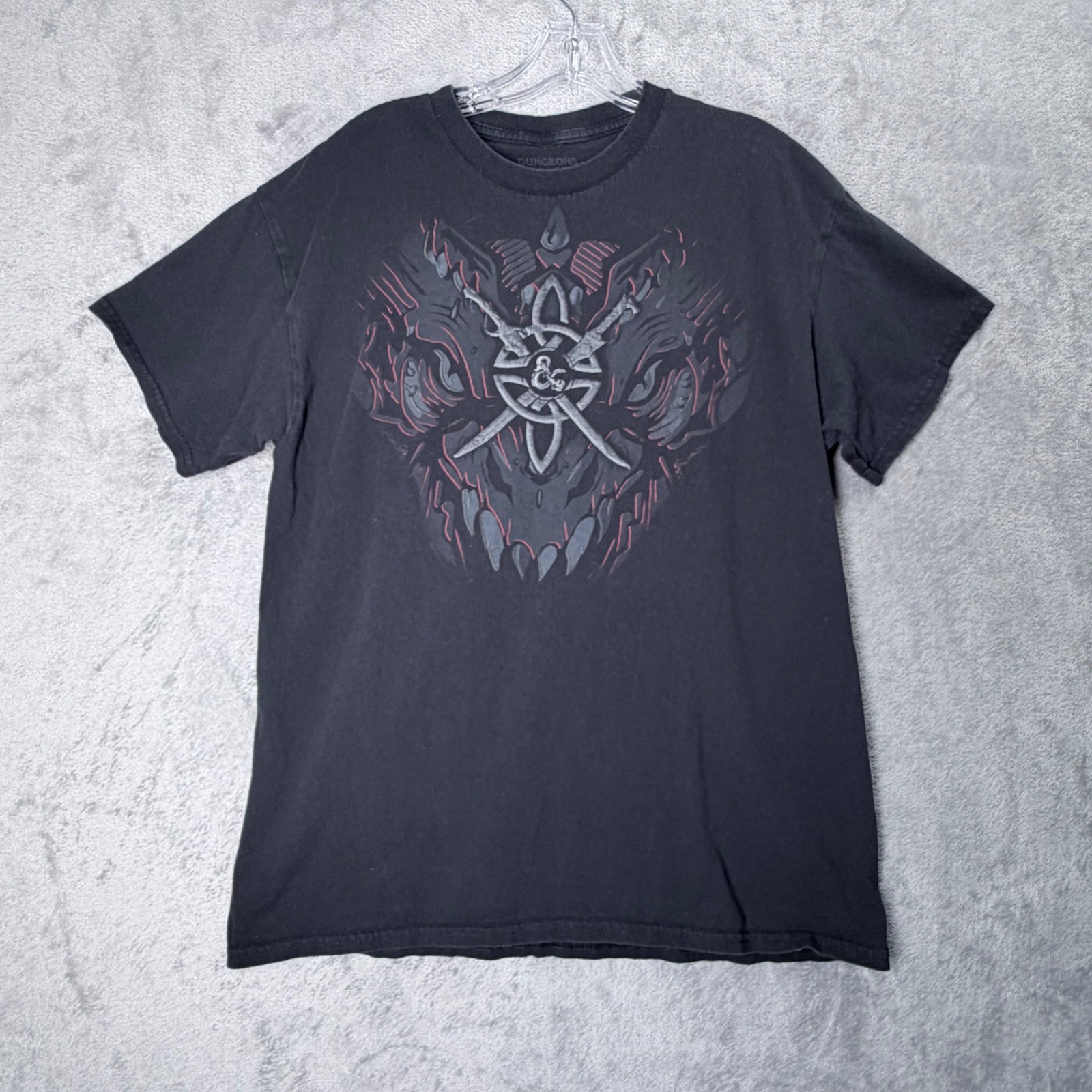 Dungeons & Dragons T-Shirt Mens Large Black Graphic Tee Dragon Sword Geeknet gallery