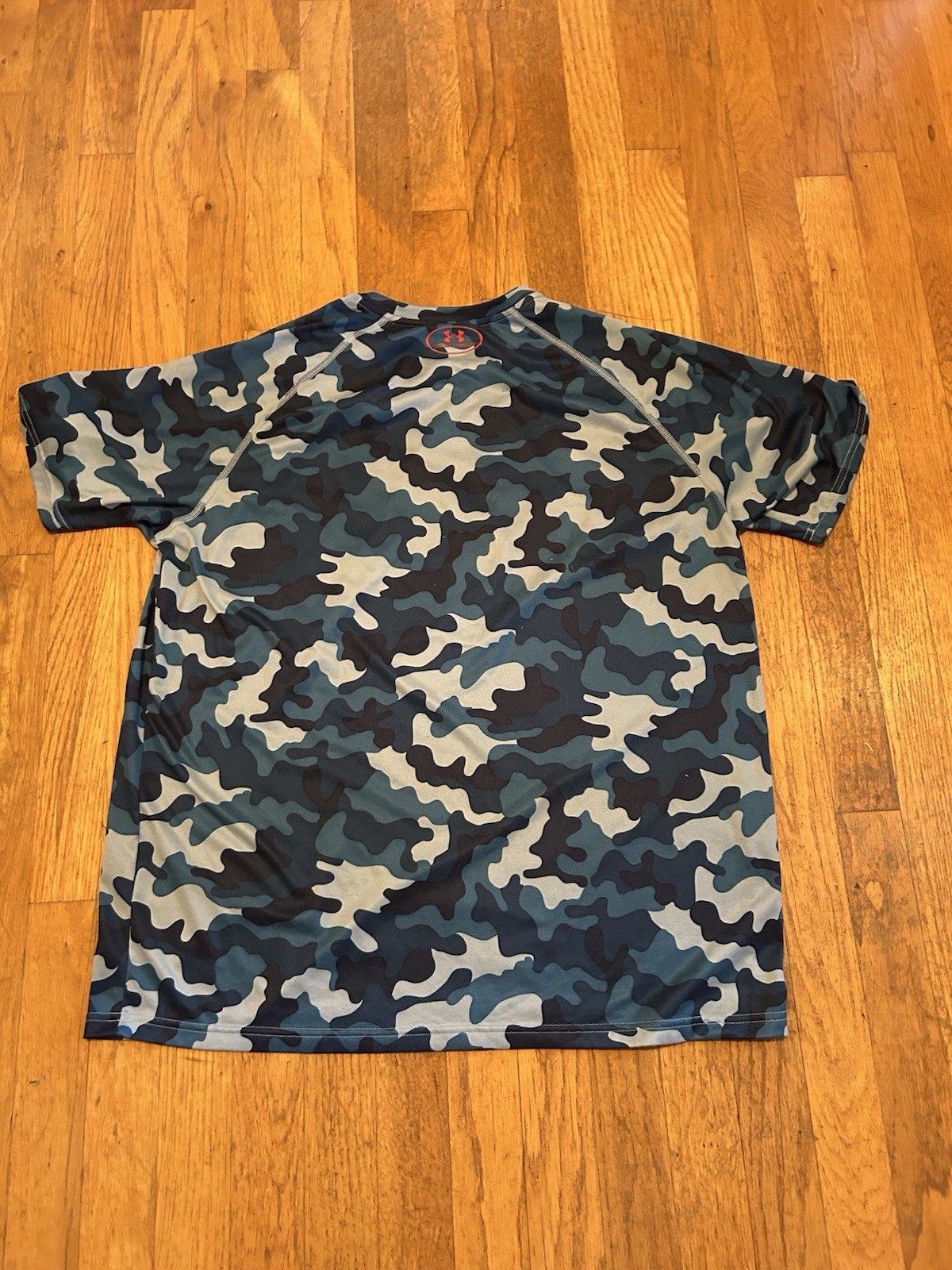 Under Armour Baseball Tee T-Shirt Adult Large Blue Cammo Short Sleeve gallery