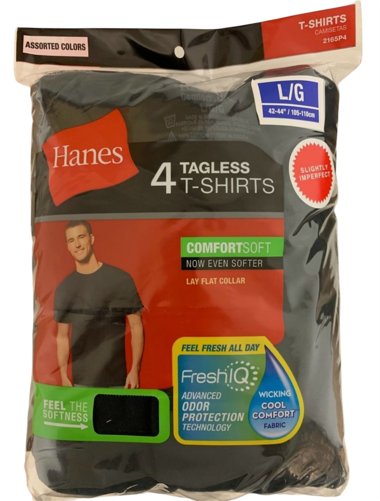 Hanes Men’s T-Shirt Tagless ComfortSoft Crewneck 4-Pack 2165
