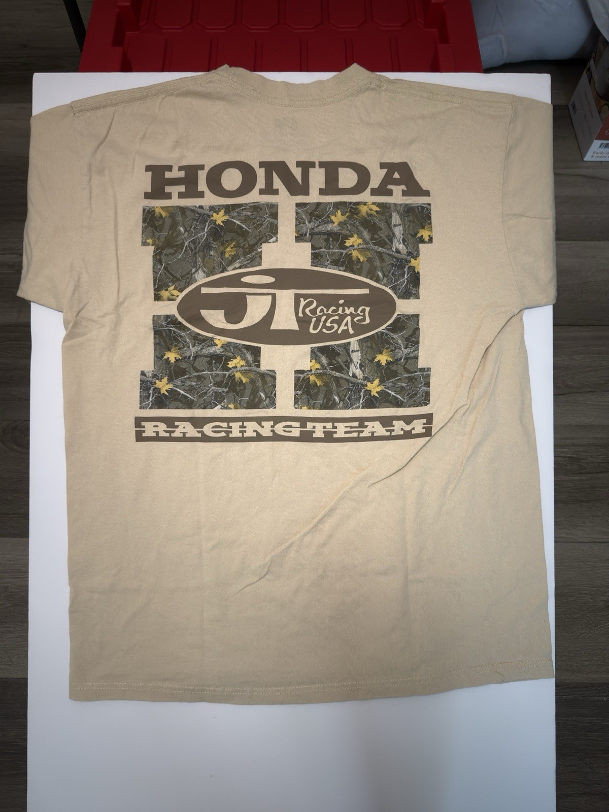 Honda Racing USA T Shirt XL Tan Beige Official Licensed Motorcycle Tee gallery