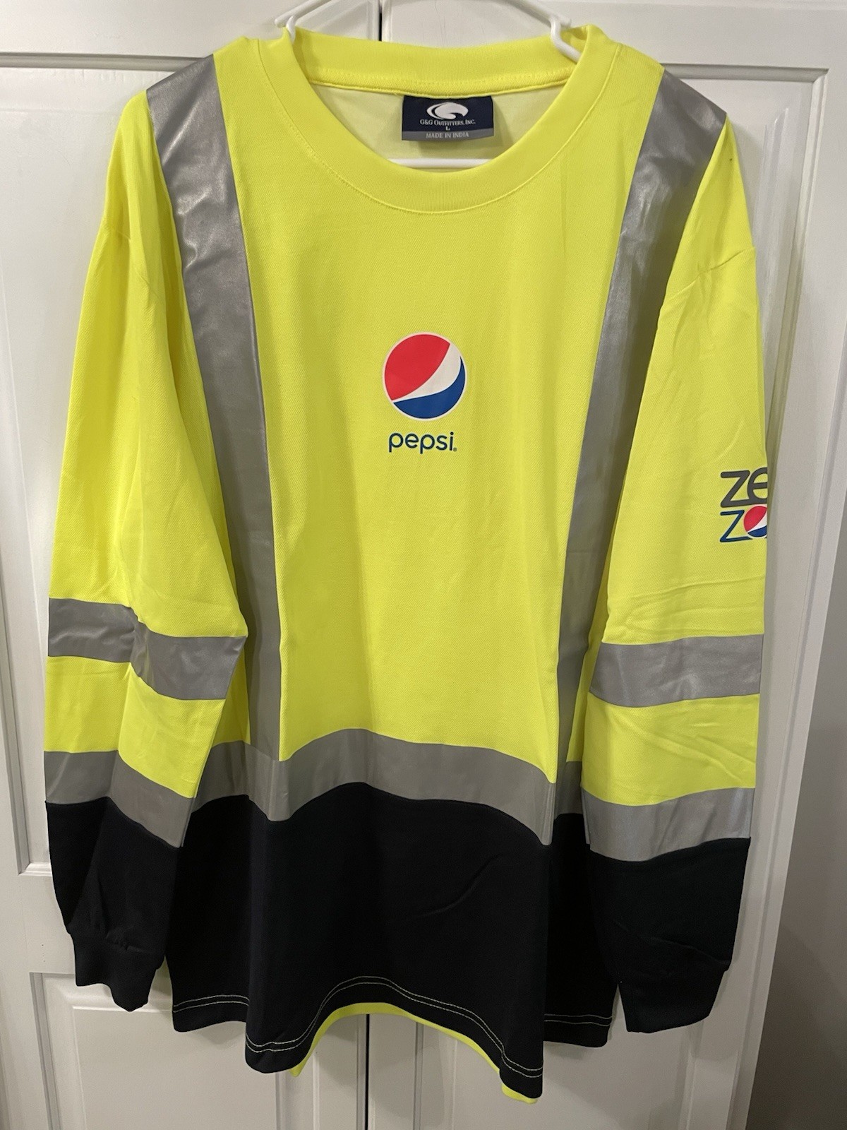 Pepsi Shirt Mens Large High Vis Employee Uniform Reflective Safety Long Sleeve gallery
