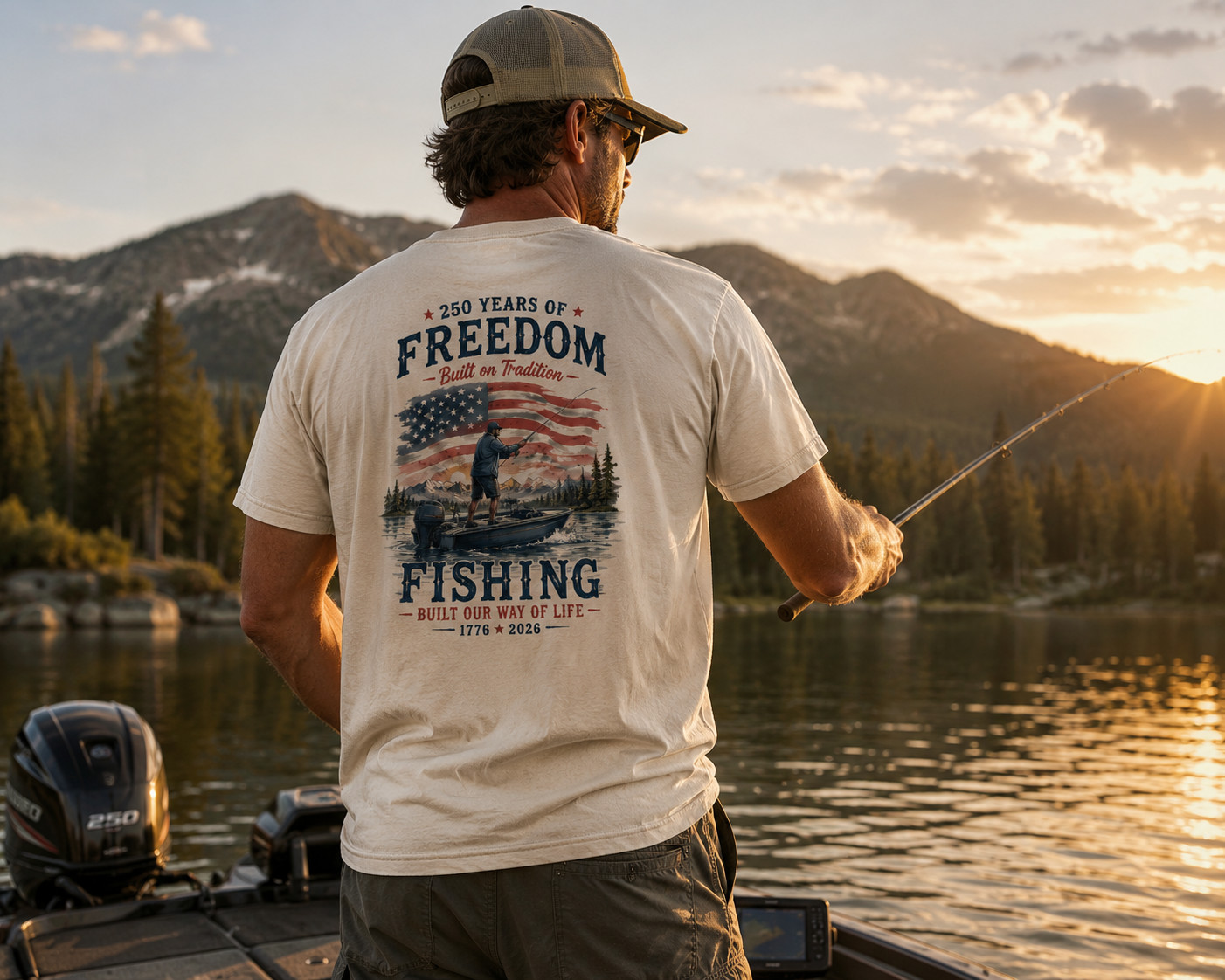 America 250th Anniversary Fishing T Shirt Patriotic USA 1776 2026 Tee gallery