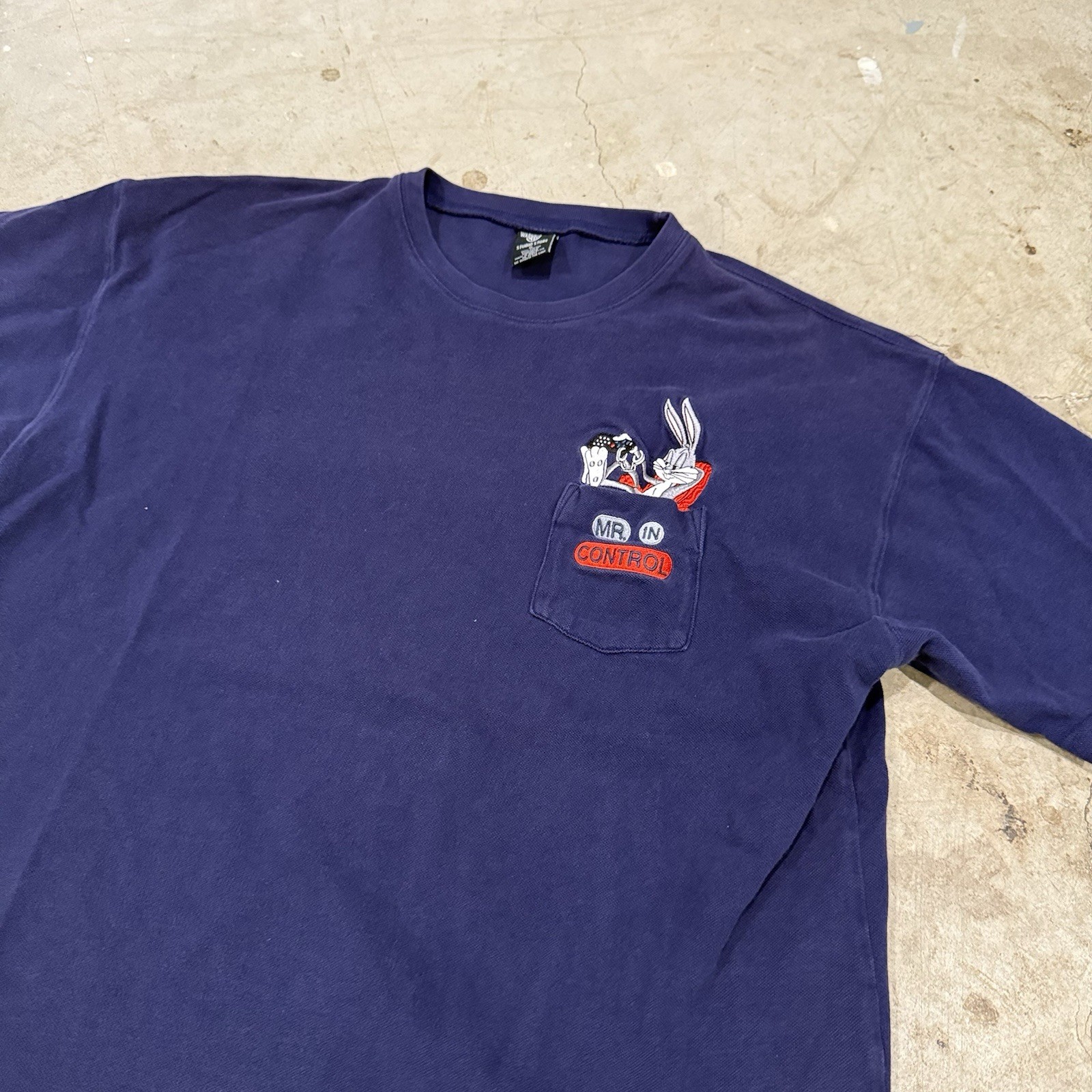 Warner Bros Bugs Bunny Mr In Control Embroidery Pocket Shirt XL gallery