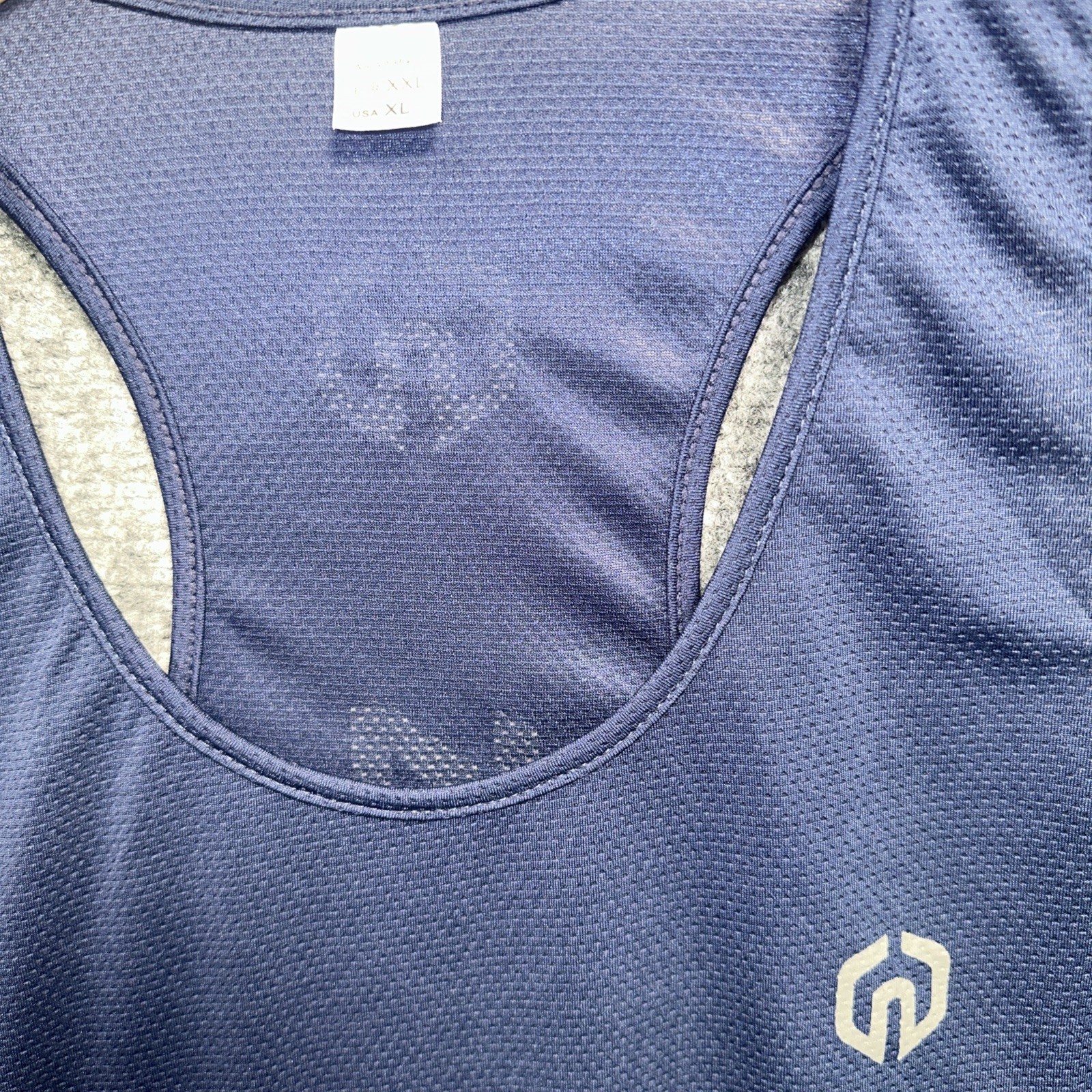 NELEUS LOGO Navy Muscle Mesh Tank Top Gym Workout Size XL gallery