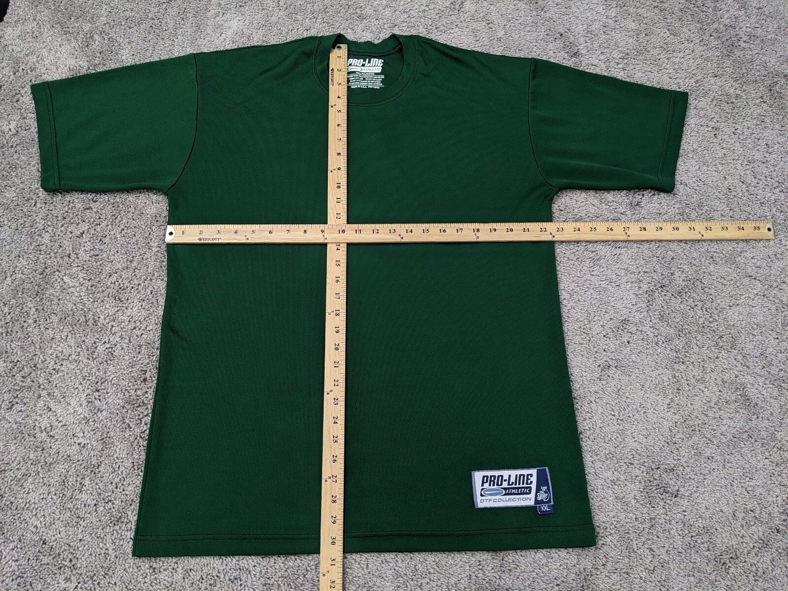 Pro-Line Athletic T Shirt Mens XXL Crew Neck Green Made in USA OTF Collection gallery