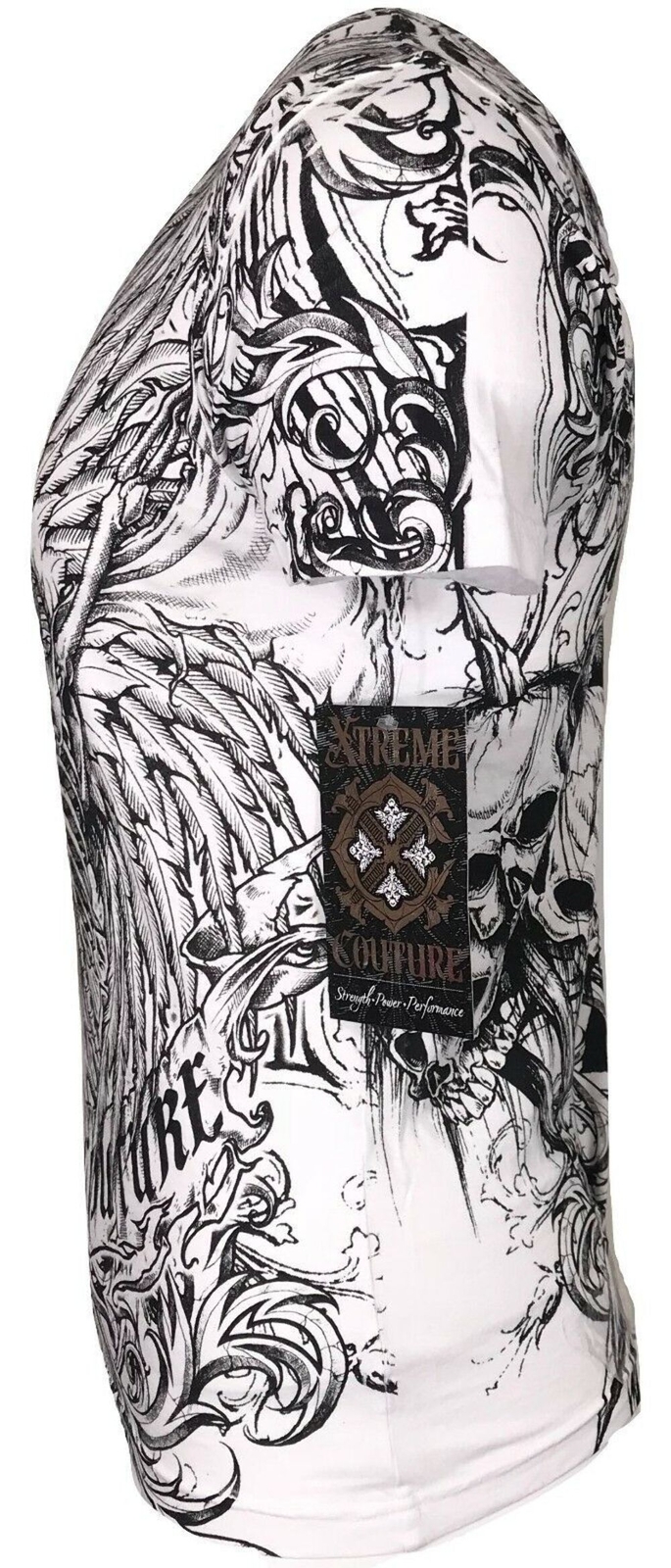 Xtreme Couture by Affliction Men's T-Shirt ACCUSER Skull Biker gallery