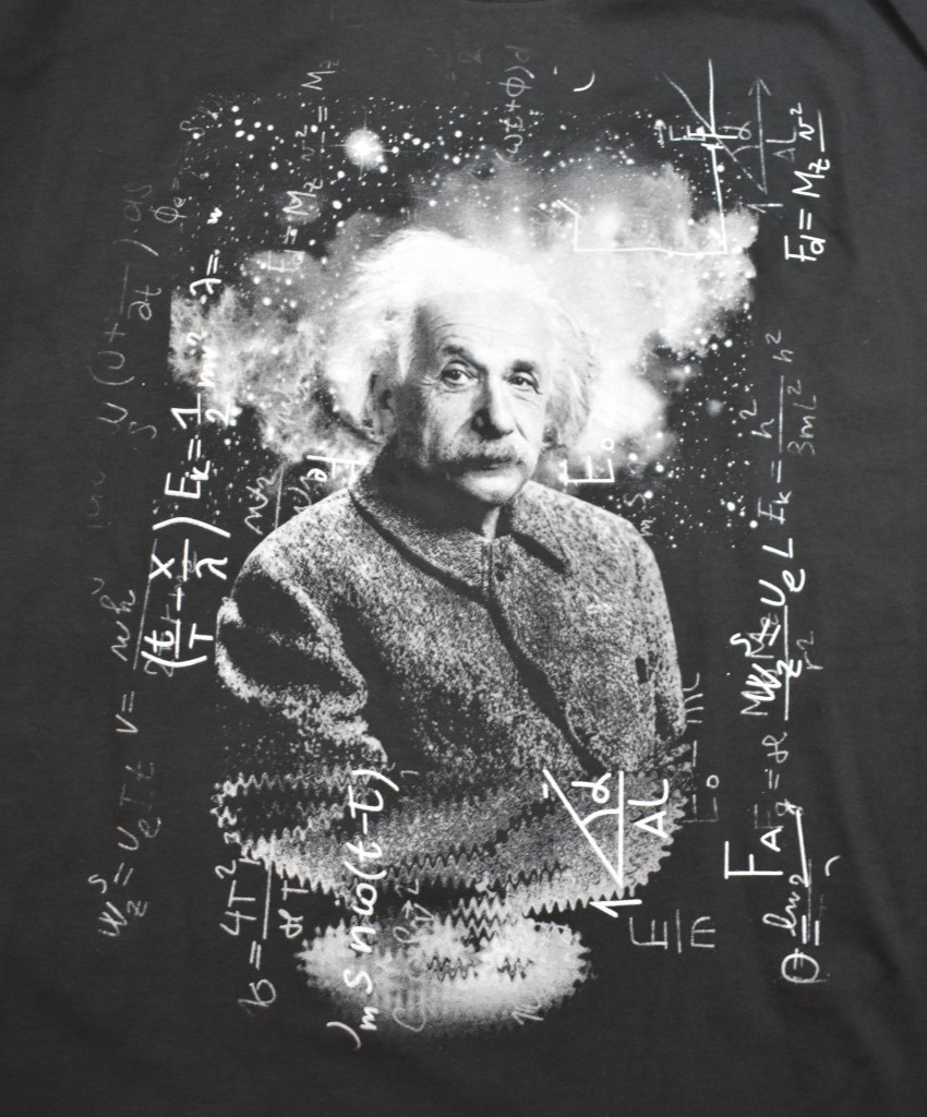 Albert Einstein Mens Equations Cool Science Graphic Black Shirt NWT M, L, XL gallery