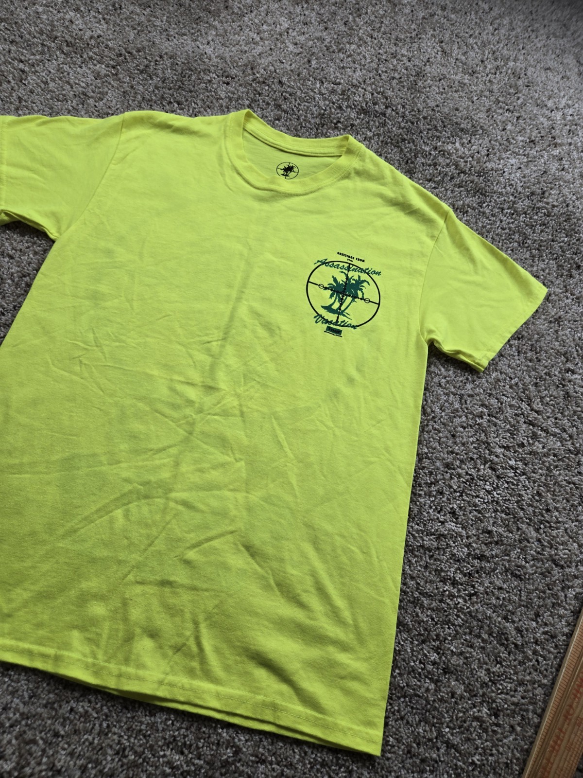 Drake 'Assassination Vacation T-shirt Medium Neon Yellow 2019 World Tour gallery