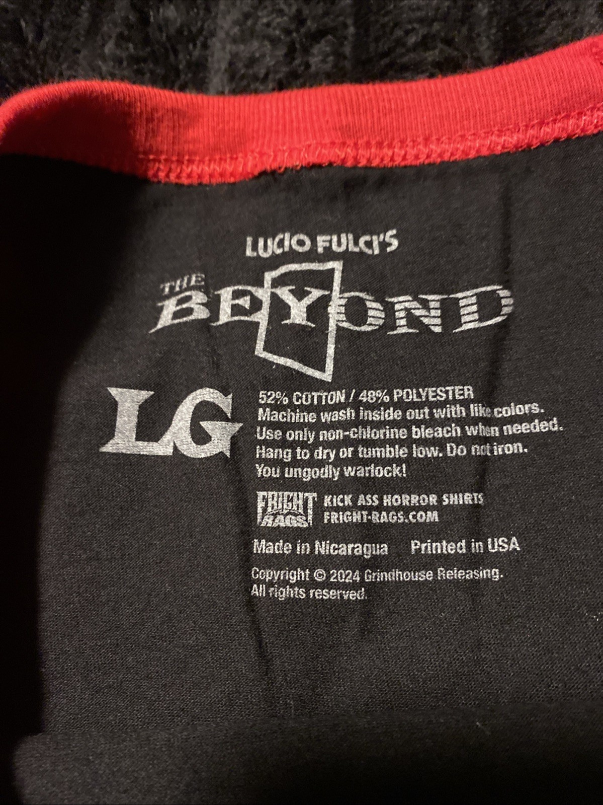 Fright-Rags Lucio Fulci’s The Beyond Baseball Tee Shirt Raglan Large OOP Zombie gallery