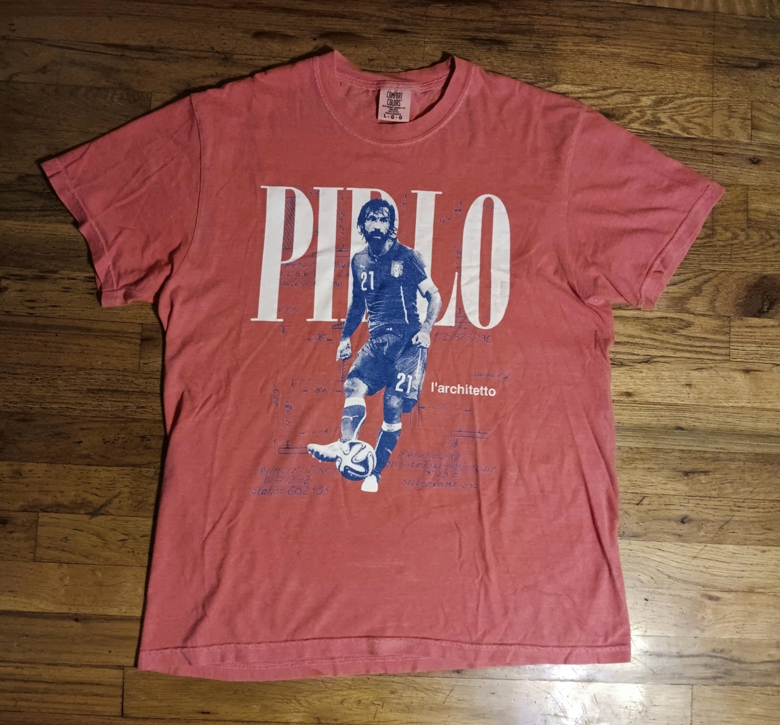 Vintage Style Soccer Andrea Pirlo t-shirt l'architetto Team Italy gallery