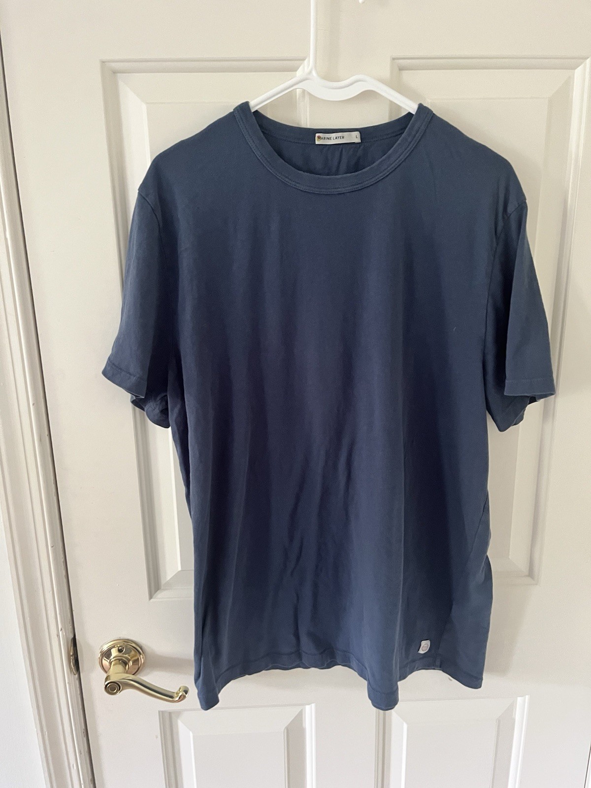 Marine Layer Men’s Short Sleeve Blue T Shirt Large Cotton And Recycled Cotton gallery