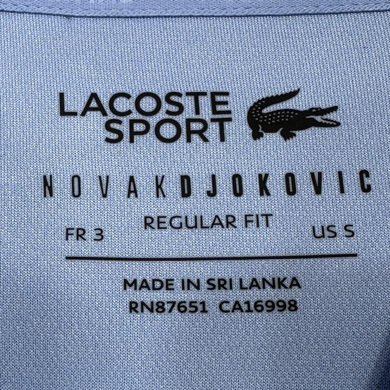 Lacoste Sport x Novak Djokovic Shirt Mens Small Blue Tennis Ultra Dry UPF 50 Tee gallery