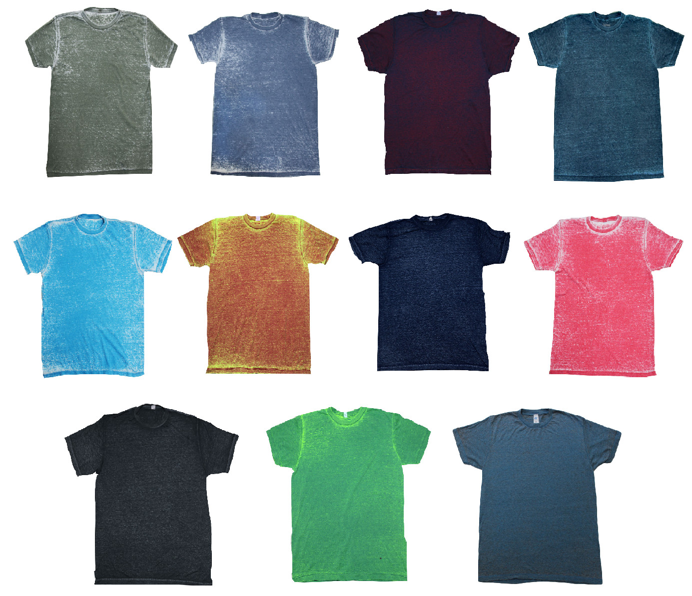 Multicolor Acid Wash T-shirts Adult S - 3XL Short Sleeve 60/40 Cotton/Polyester gallery