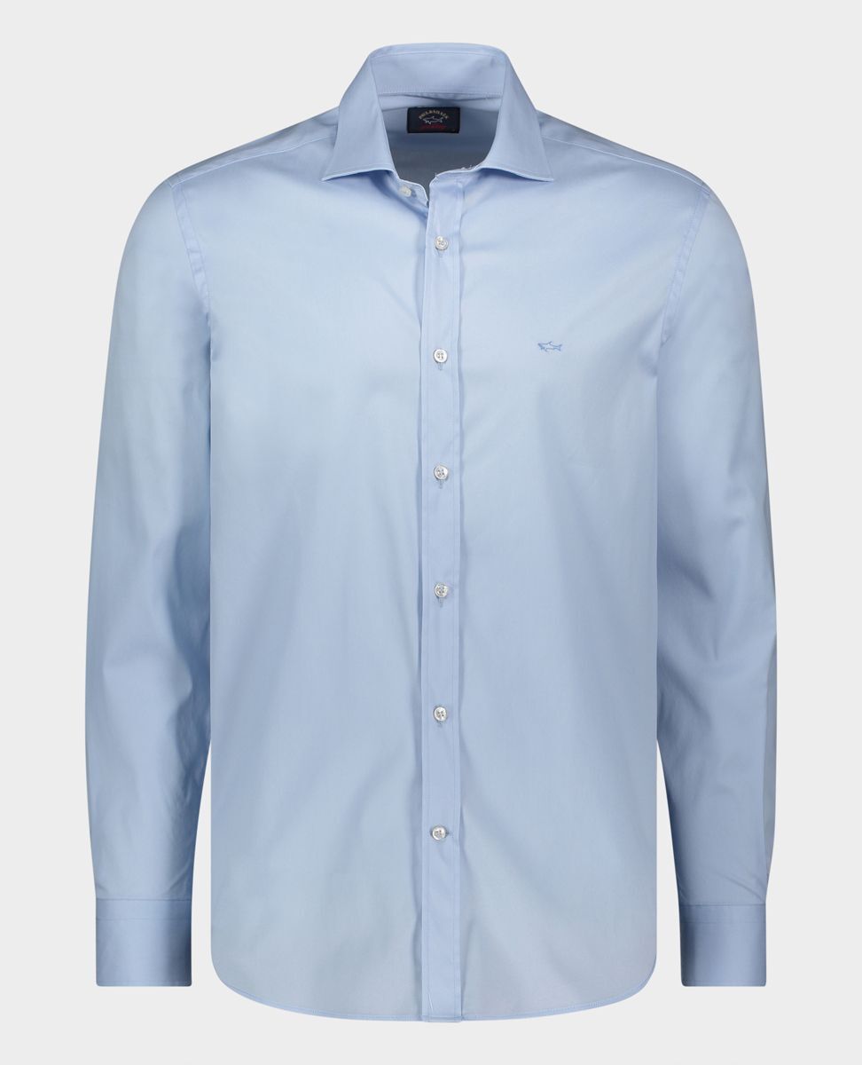 Paul & Shark Cotton Stretch Shirt C0P3075 Light Blue New SS24