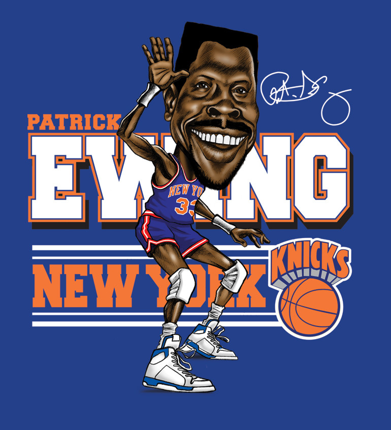 Patrick Ewing caricature Men T-shirt Royal Blue Tee All Size JJ3807 gallery