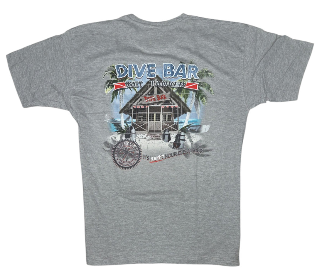 Newport Blue Men's T-shirt -SIZE LARGE -Margarita -Dive Bar-Relax-Palm Trees-NEW gallery