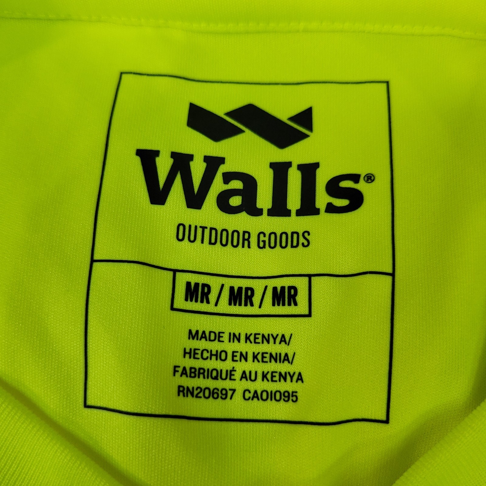 Walls Men’s High Visibility Safety T-Shirt ANSI 2 Yellow Medium Polyester gallery