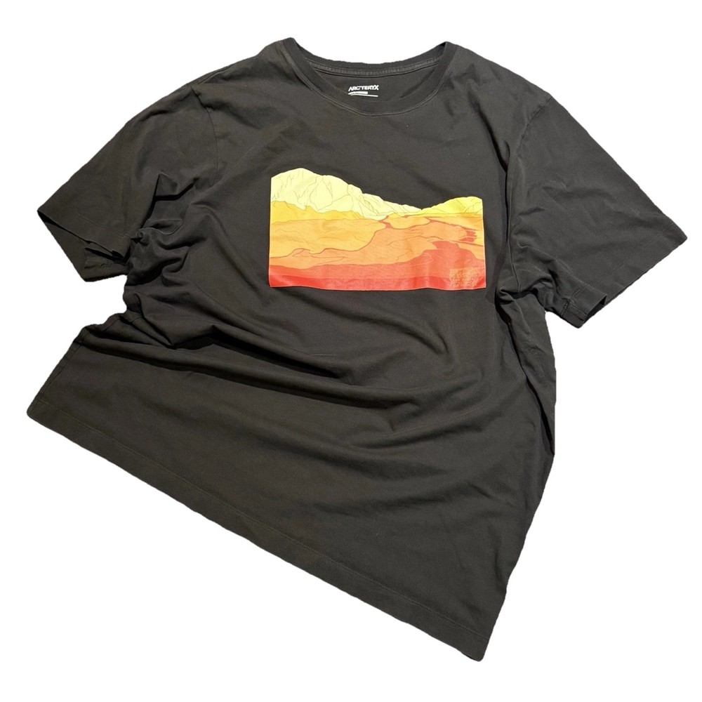Arc’teryx Climbing Academy Graphic T-Shirt Men’s Size L Black Double Sided Logo
