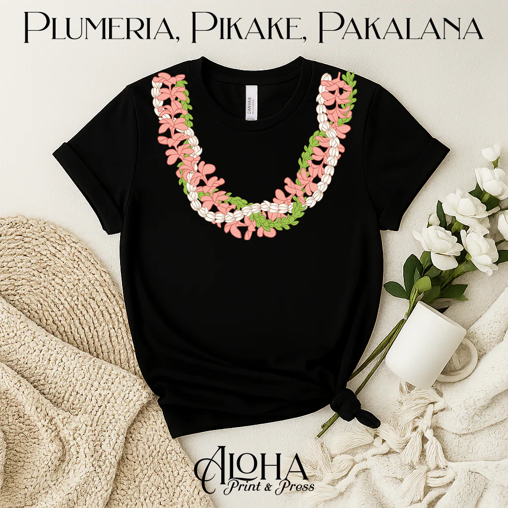 Hawaiian Lei Shirt – Plumeria & Pikake Floral Tee gallery