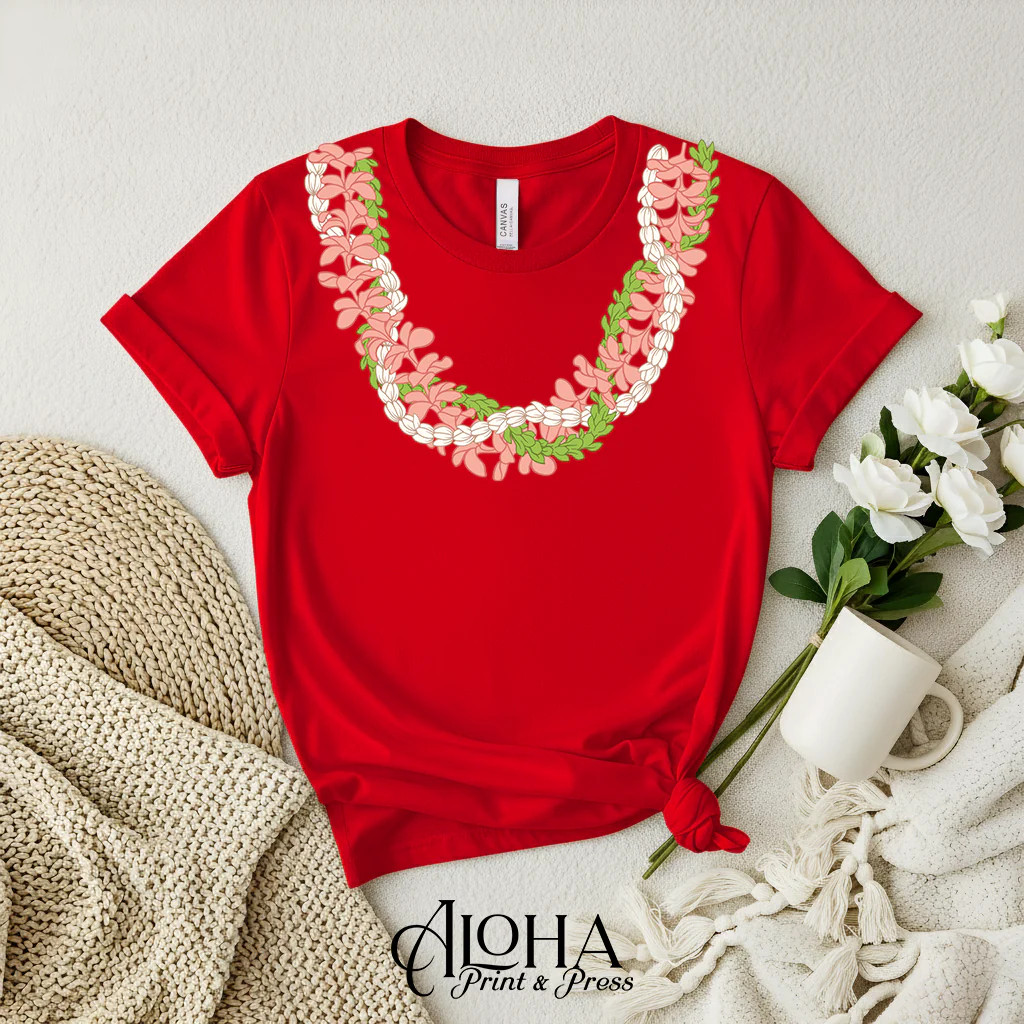 Hawaiian Lei Shirt – Plumeria & Pikake Floral Tee gallery