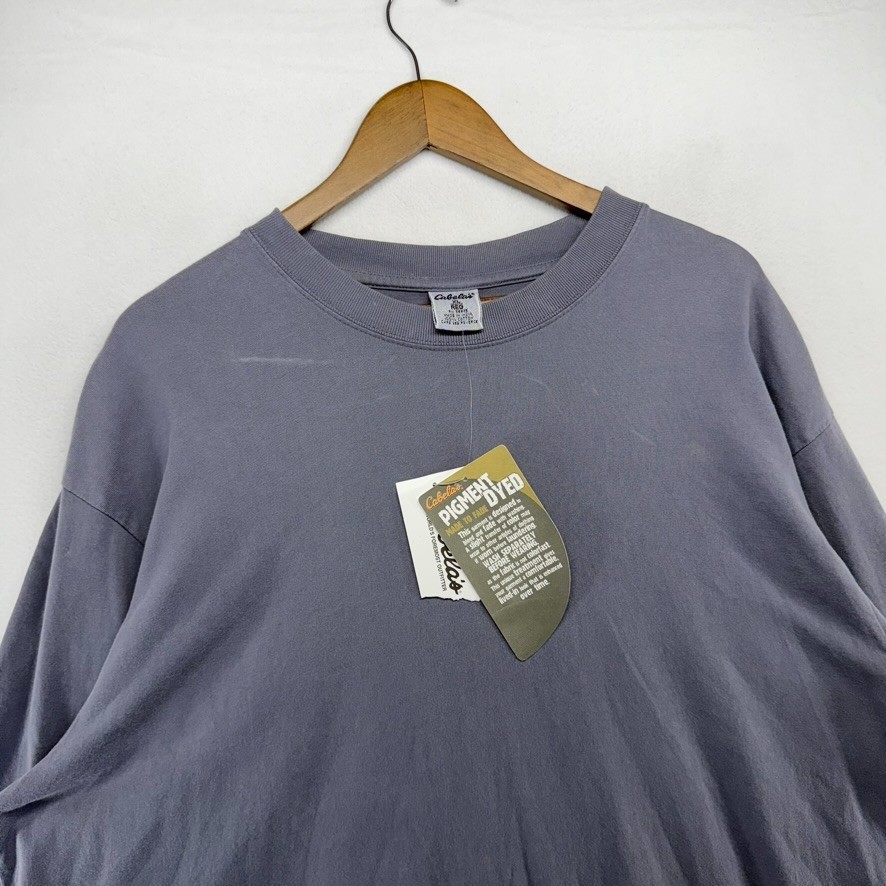 Vintage Cabela’s Shirt Men’s XL Gray Pigment Dyed Faded Workwear Crew LS NEW
