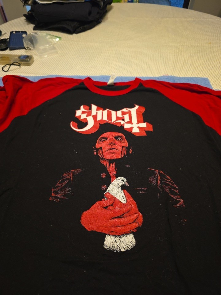 Ghost Prequelle Album Art XXXL Raglan Black With Red Sleeves gallery