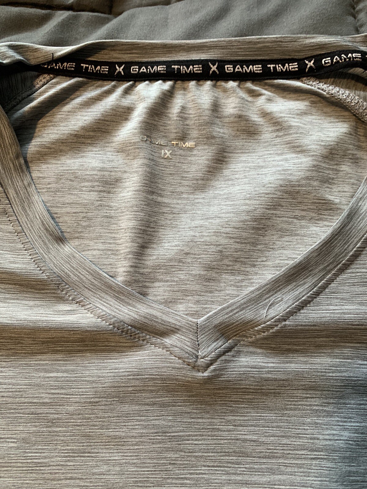 Men's Game Time Gray Dress Up T-Shirt V-Neck Size 1X - Nylon/Spandex gallery