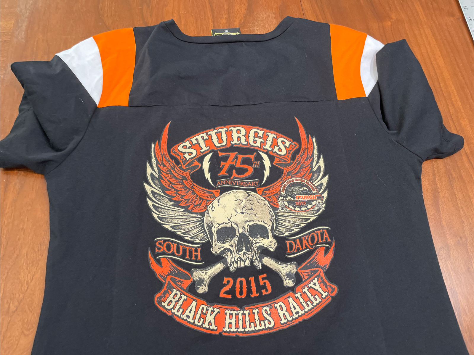 STURGIS T Shirt Womens 2XL 75th Anniv. 2015 Black Hills Motorcycle Rally Sexy gallery