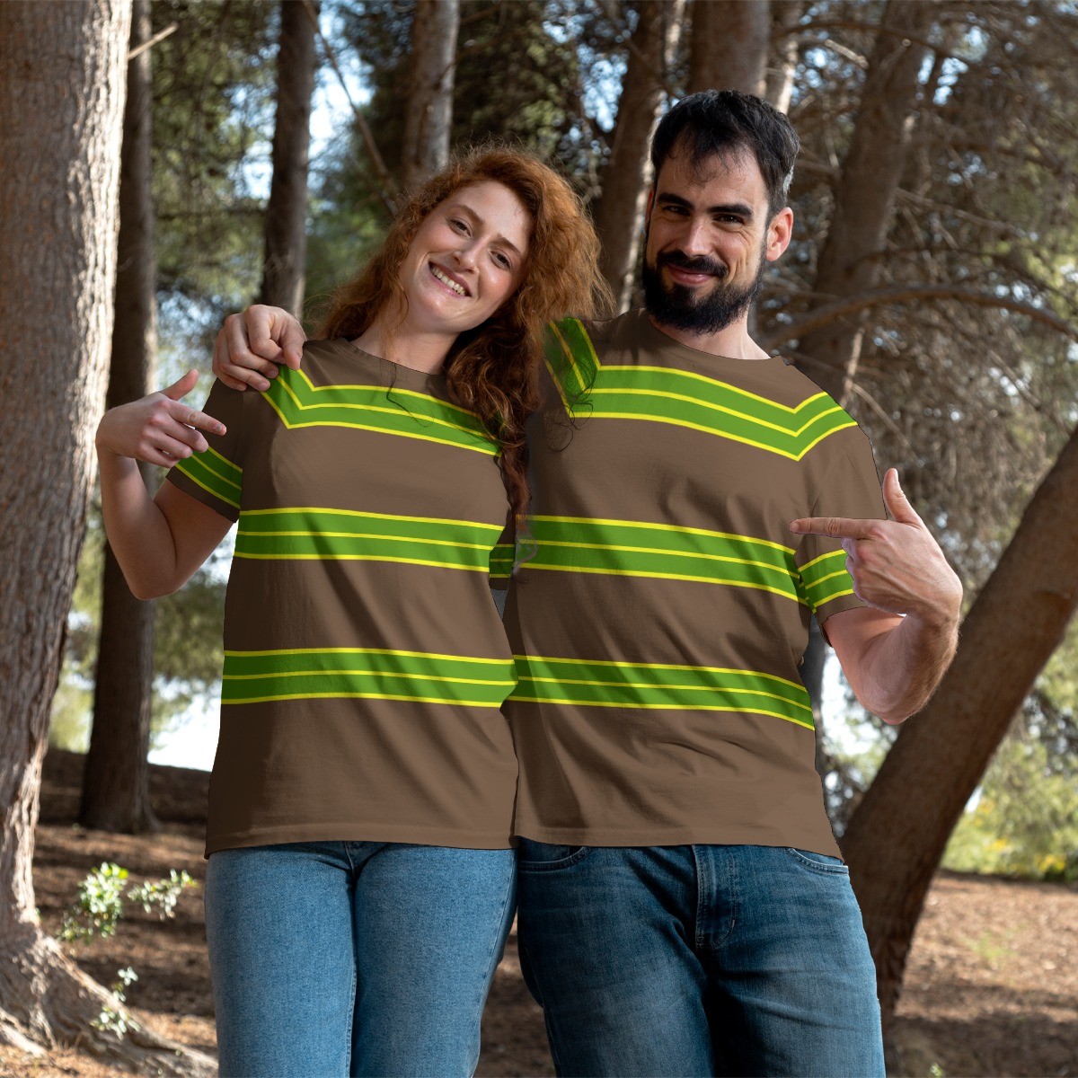 Cobain Look Brown Shirt Green Stripes T-shirt Sweater Tribute gallery