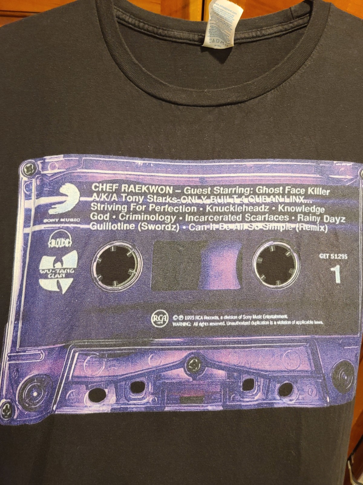Vtg Rare Wu Tang Clan Chef Raekwon Purple Tape Cuban Linx HipHop Rap T-shirt 2XL gallery