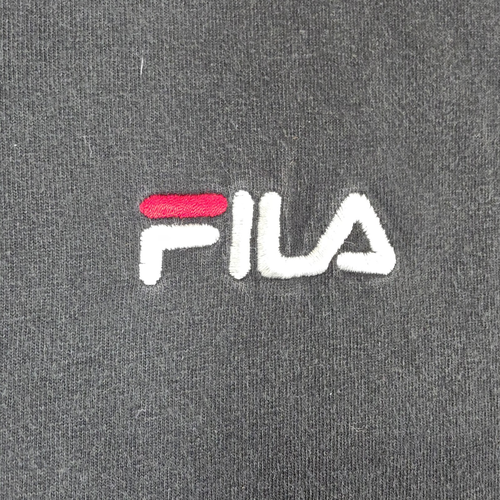 Vintage FILA Shirt Mens Large Black Faded Embroidered Logo Made in USA Sports gallery