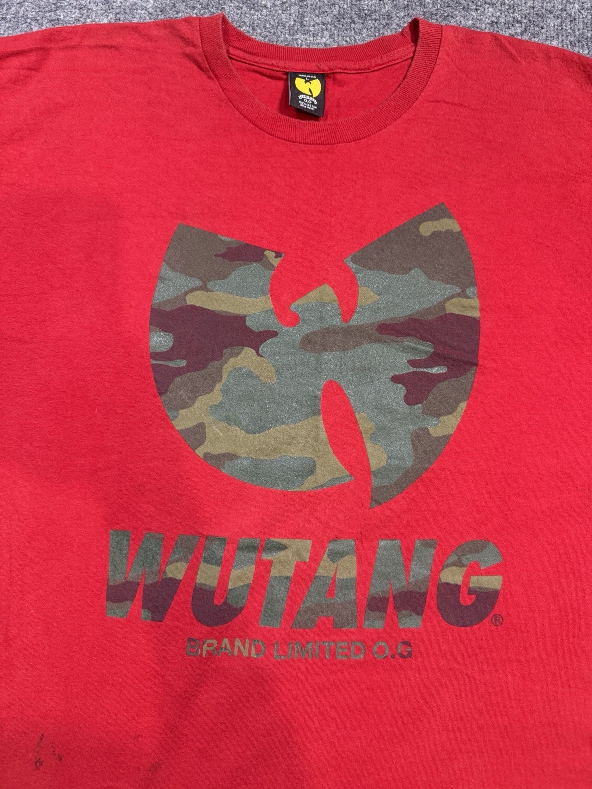 Vintage Wu Tang Brand Limited OG Camouflage Rap T Shirt Size Large Made In USA gallery