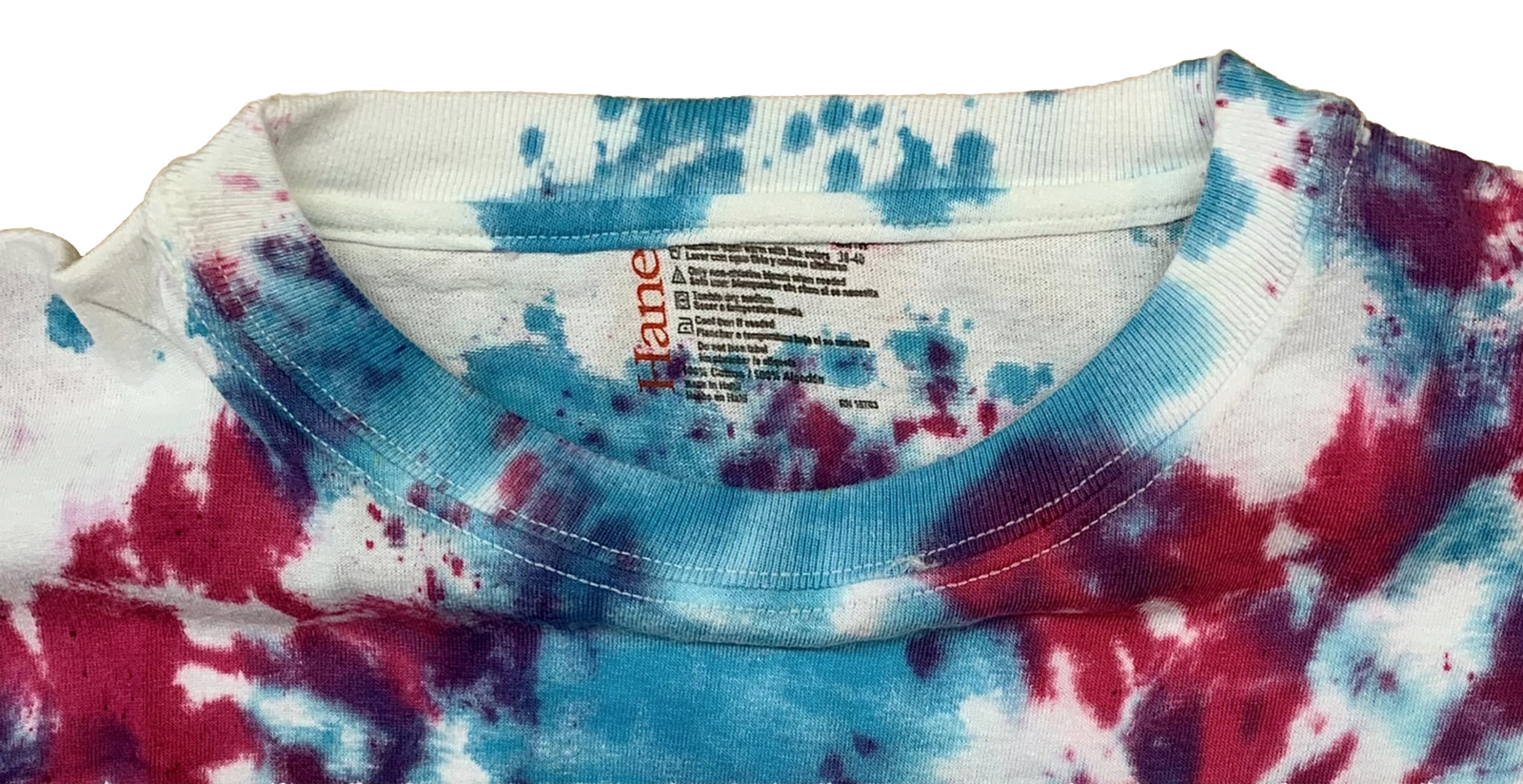 Tie Dye T-shirt Size Medium Red Blue White 100% Cotton Very Good Condition gallery