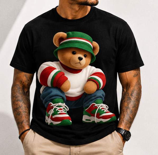 Urban Teddy Bear Graphic T-Shirt Streetwear Cute Bear Unisex Tee gallery