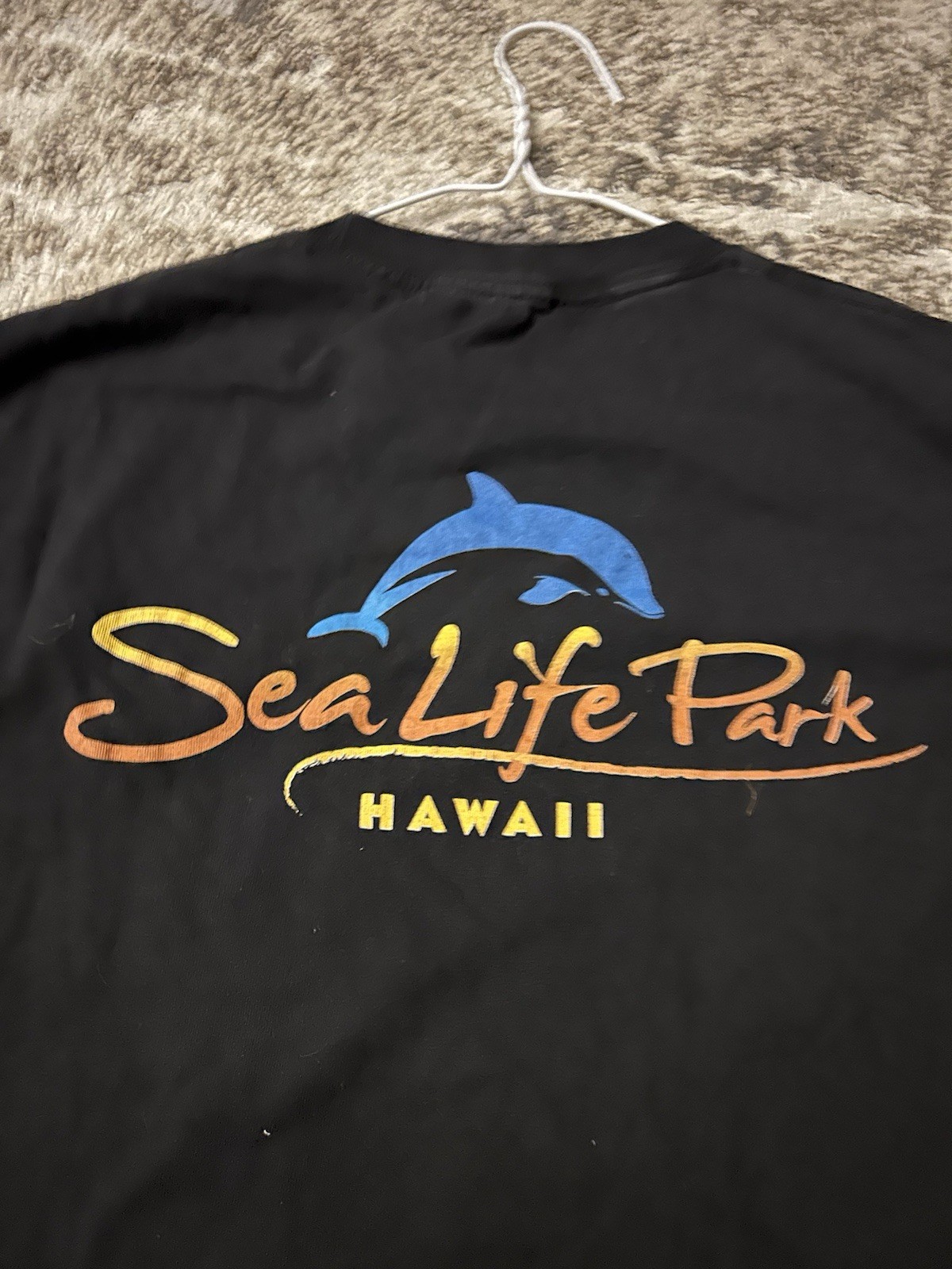 VTG Sea Life Park Hawaii Shirt Dolphin Double Sided XL Black Y2K No Tag gallery