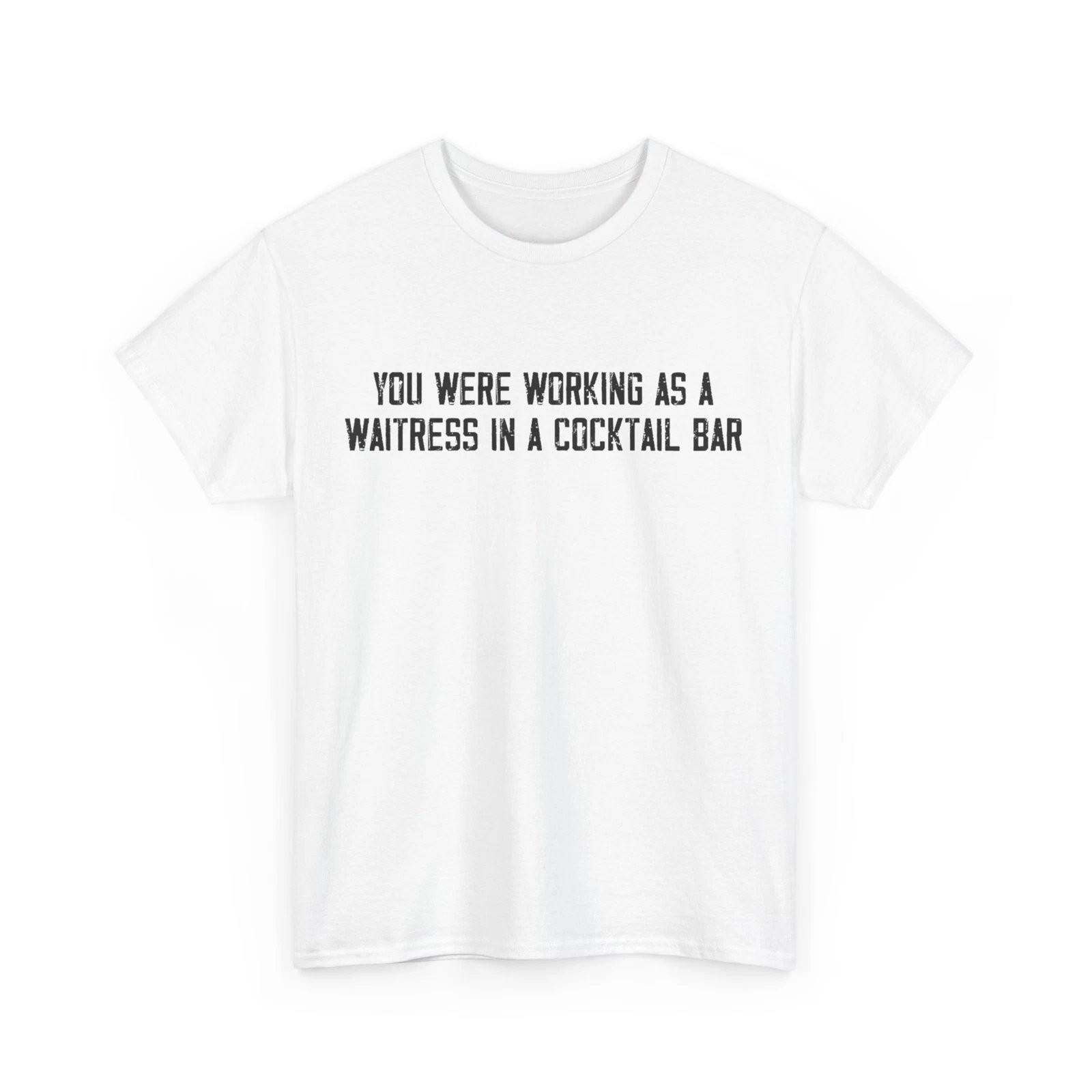 Vintage Cocktail Waitress T-Shirt Funny Graphic Tee Unisex Cotton