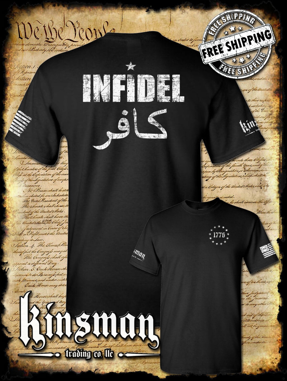 Infidel 2-Sided T-Shirt - USA Patriotic Freedom Military Proud Pro Gun Rights gallery