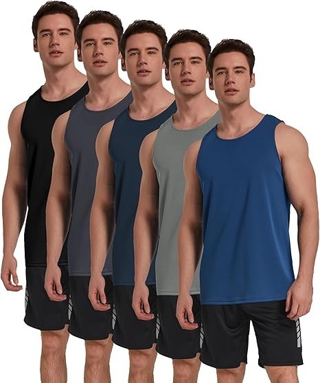 5 PACK Paquete Multiple Camisetas Tirantes Hombre Sin Mangas Comodas y con Estil gallery