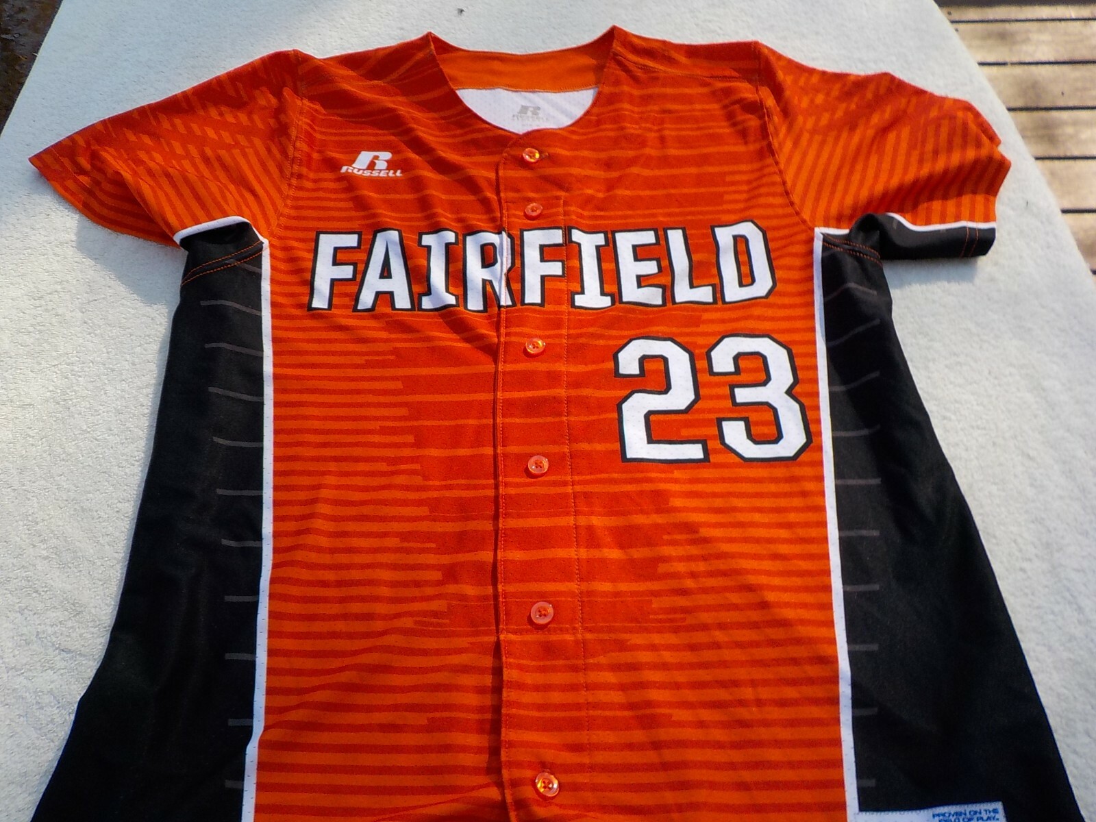 NWOT Russell Athletic buttoned jersey, nylon blend, men's M, L, Fairfield gallery