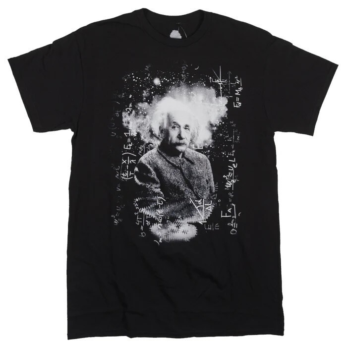 Albert Einstein Equations Graphic Black Novelty T-Shirt New