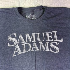 Samuel Adams Shirt Mens Large Gray Graphic Beer Promo Tee 50/50 Poly Cotton