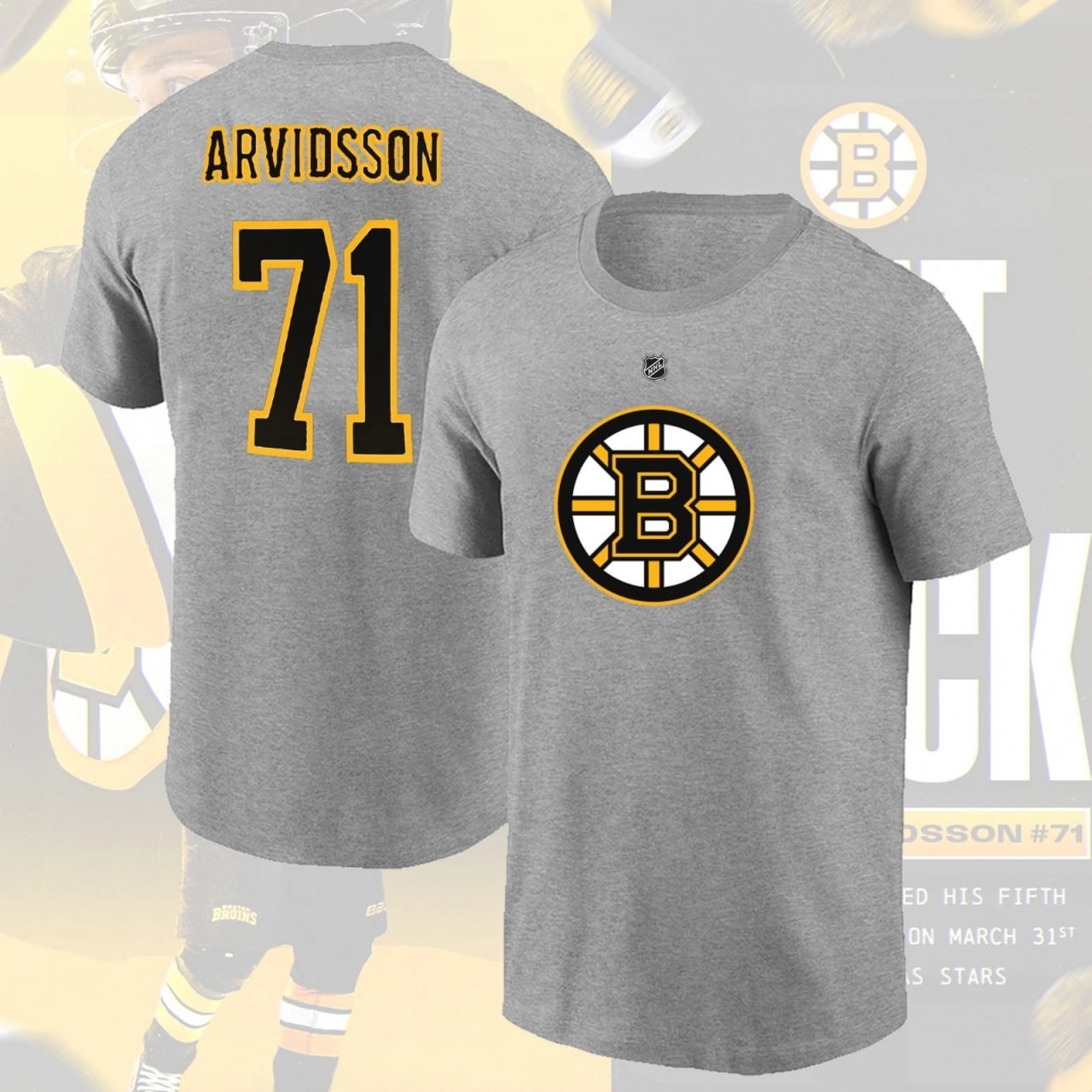 NEW! Viktor #71 Arvidsson Boston B Team 2026 Name & Number Players Gift gallery
