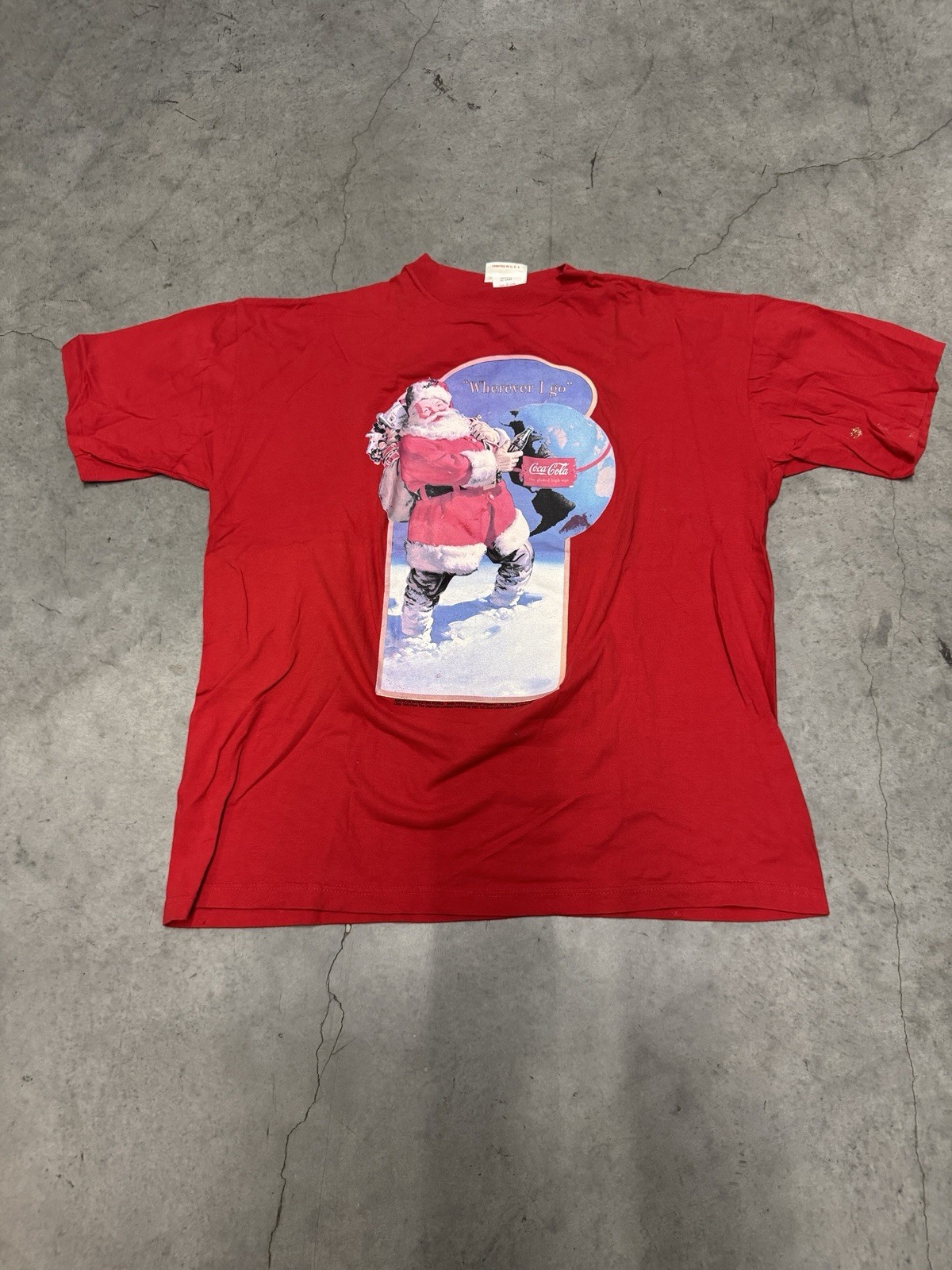 Vintage 1993 Coca Cola Santa Claus Christmas T Shirt Mens Size XL Made in USA