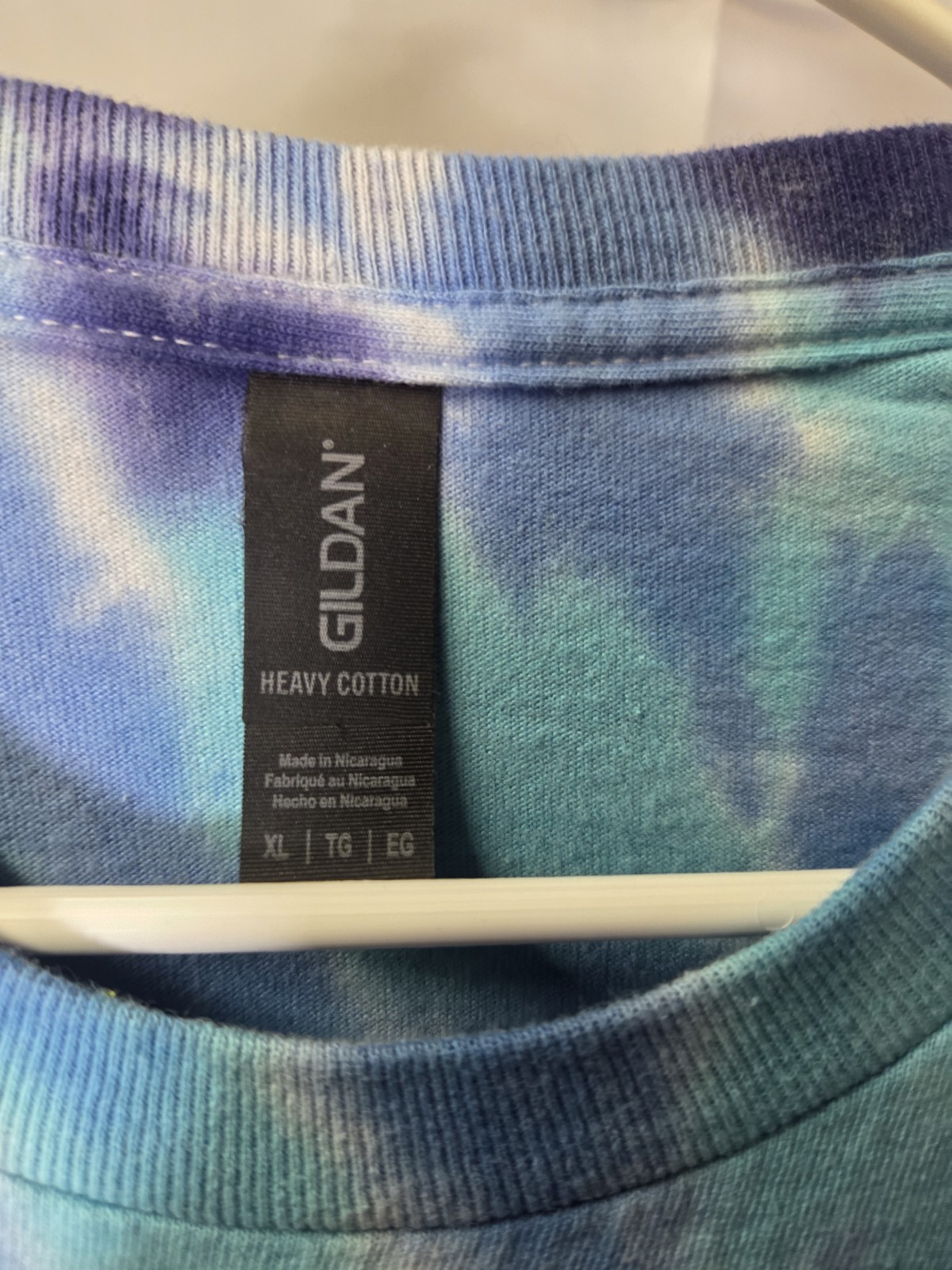 HANDCRAFTED! Gildan G540 TieDye Shades of Blues XL Crew Neck Long Sleeve T-Shirt gallery