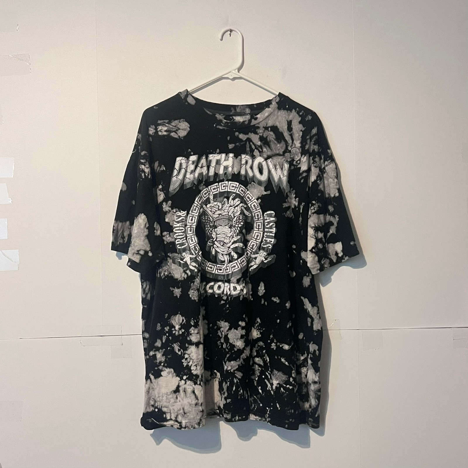 Death Row Records Mens T-Shirt Size XL Graphic Print Acid Wash Hip Hop 90s