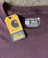 Carhartt Men’s Burgundy Loose Fit Pocket T-Shirt Size XL
