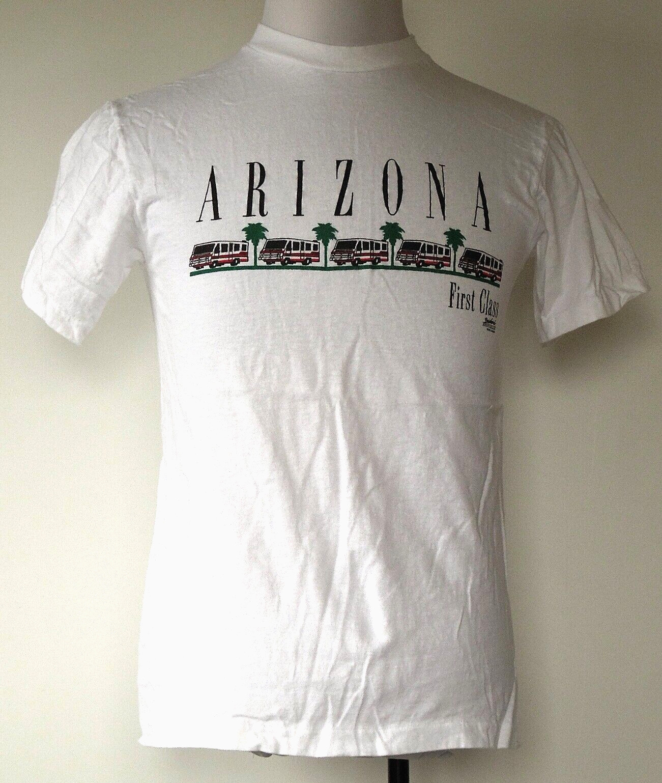 VTG Arizona First Class RV Travel Motorhome White S/S T-Shirt M Made in USA